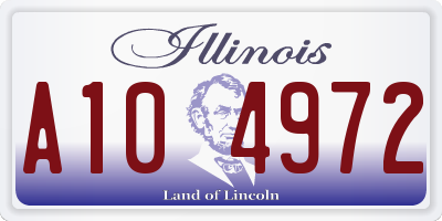 IL license plate A104972