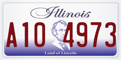 IL license plate A104973
