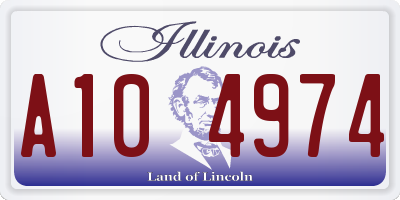 IL license plate A104974