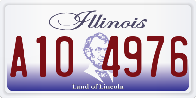 IL license plate A104976