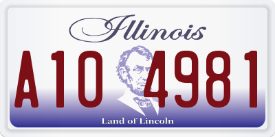 IL license plate A104981