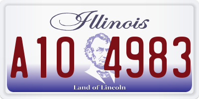 IL license plate A104983