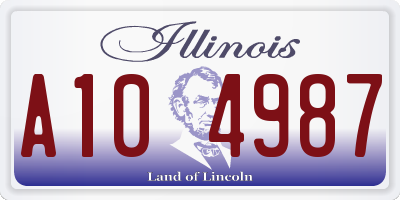 IL license plate A104987