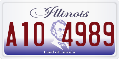 IL license plate A104989