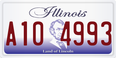 IL license plate A104993