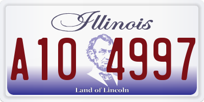 IL license plate A104997