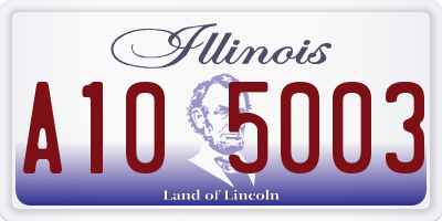 IL license plate A105003