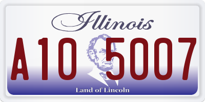 IL license plate A105007