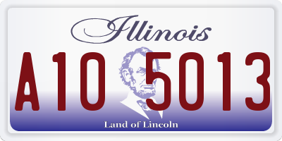 IL license plate A105013