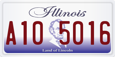 IL license plate A105016