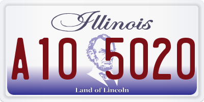 IL license plate A105020