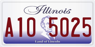 IL license plate A105025