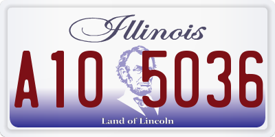 IL license plate A105036