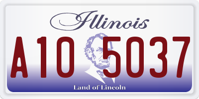 IL license plate A105037