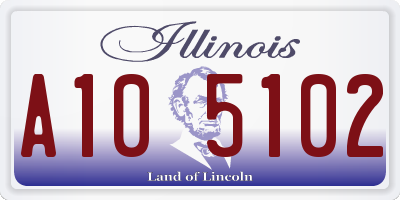 IL license plate A105102