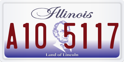 IL license plate A105117