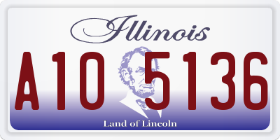 IL license plate A105136