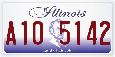 IL license plate A105142