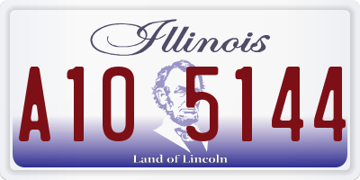 IL license plate A105144