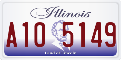 IL license plate A105149