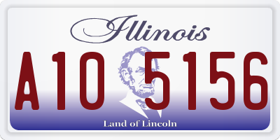 IL license plate A105156