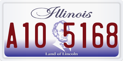 IL license plate A105168