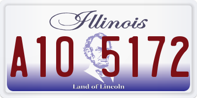 IL license plate A105172