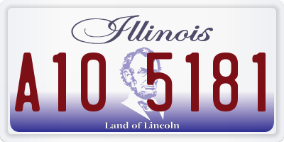 IL license plate A105181