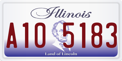 IL license plate A105183