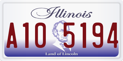 IL license plate A105194