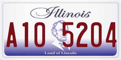 IL license plate A105204