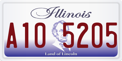 IL license plate A105205
