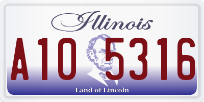 IL license plate A105316