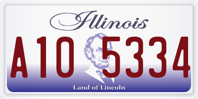 IL license plate A105334