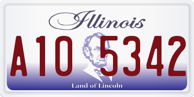 IL license plate A105342