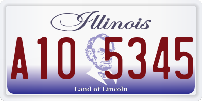 IL license plate A105345