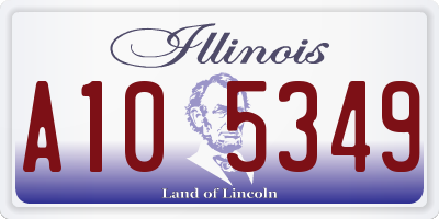 IL license plate A105349