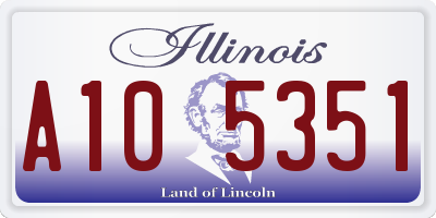 IL license plate A105351