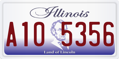 IL license plate A105356