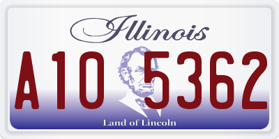 IL license plate A105362