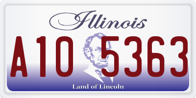 IL license plate A105363