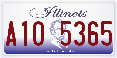 IL license plate A105365