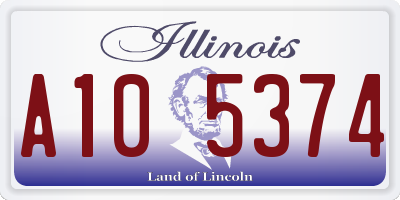 IL license plate A105374