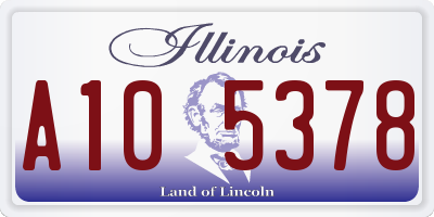 IL license plate A105378