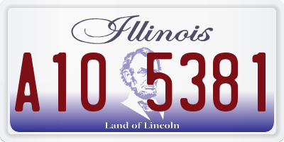 IL license plate A105381