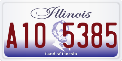 IL license plate A105385