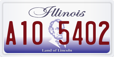 IL license plate A105402