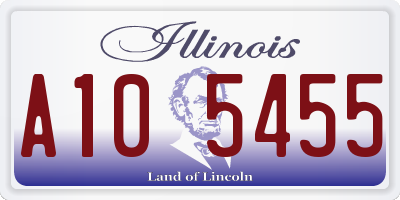 IL license plate A105455