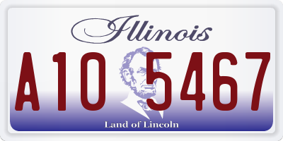 IL license plate A105467