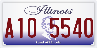 IL license plate A105540